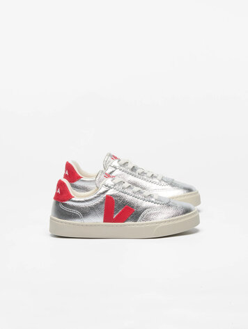 Veja Volley Elastic Laces Leather Silver Pekin