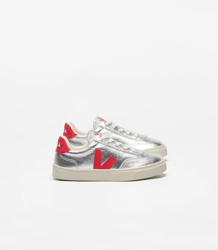 Veja Volley Elastic Laces Leather Silver Pekin