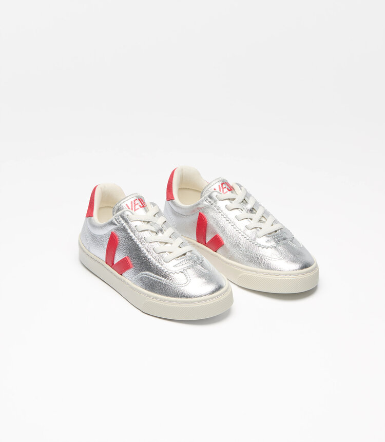 Veja Volley Elastic Laces Leather Silver Pekin