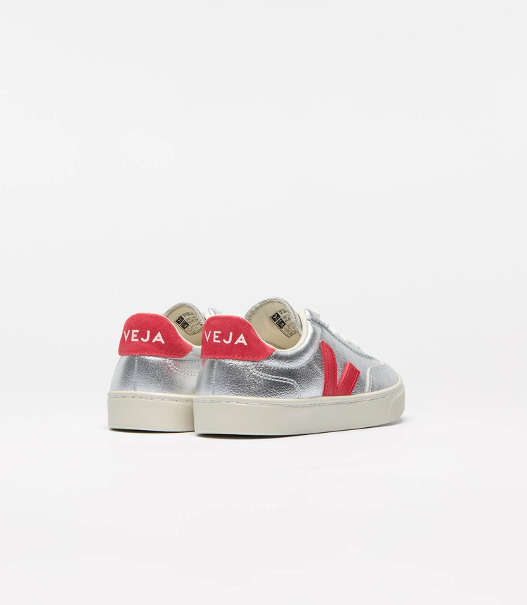 Veja Volley Elastic Laces Leather Silver Pekin