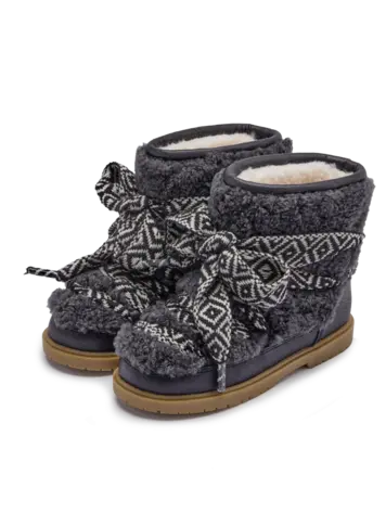 Donsje Walaya Boots | Navy Curly Sheep Wool