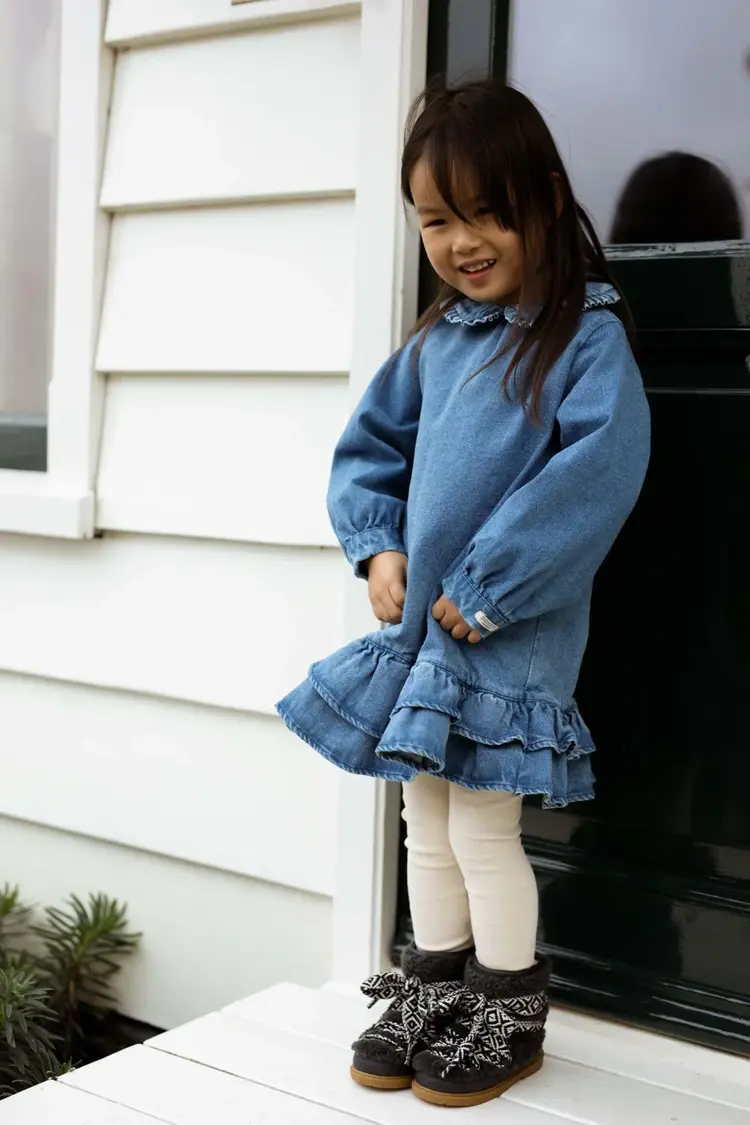 Donsje Walaya Boots | Navy Curly Sheep Wool