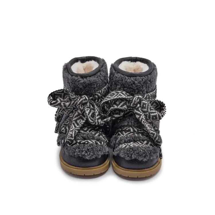 Donsje Walaya Boots | Navy Curly Sheep Wool