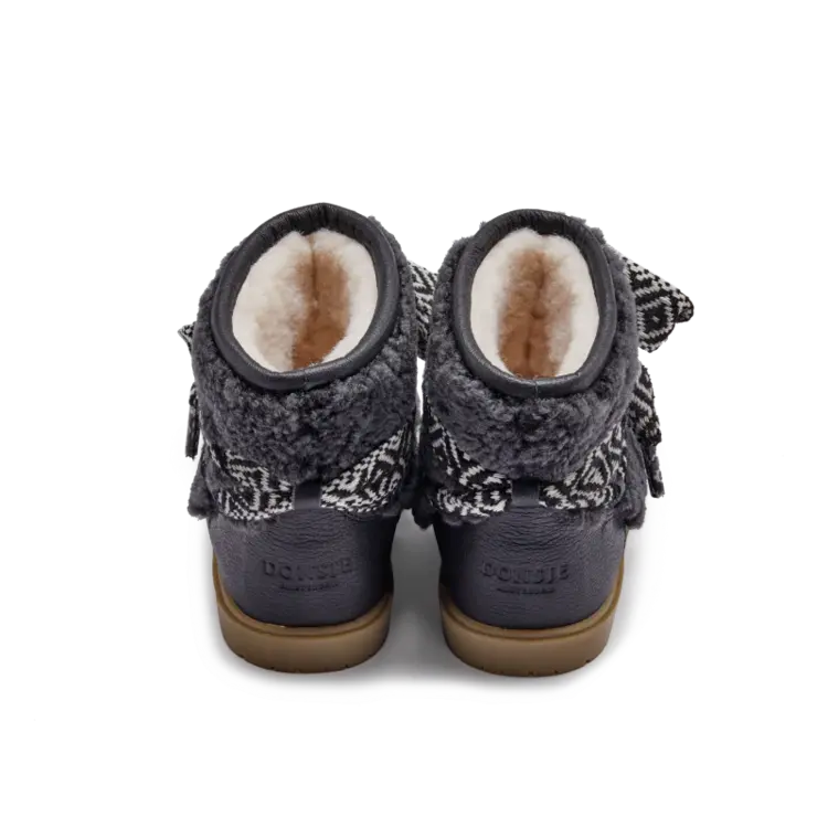 Donsje Walaya Boots | Navy Curly Sheep Wool