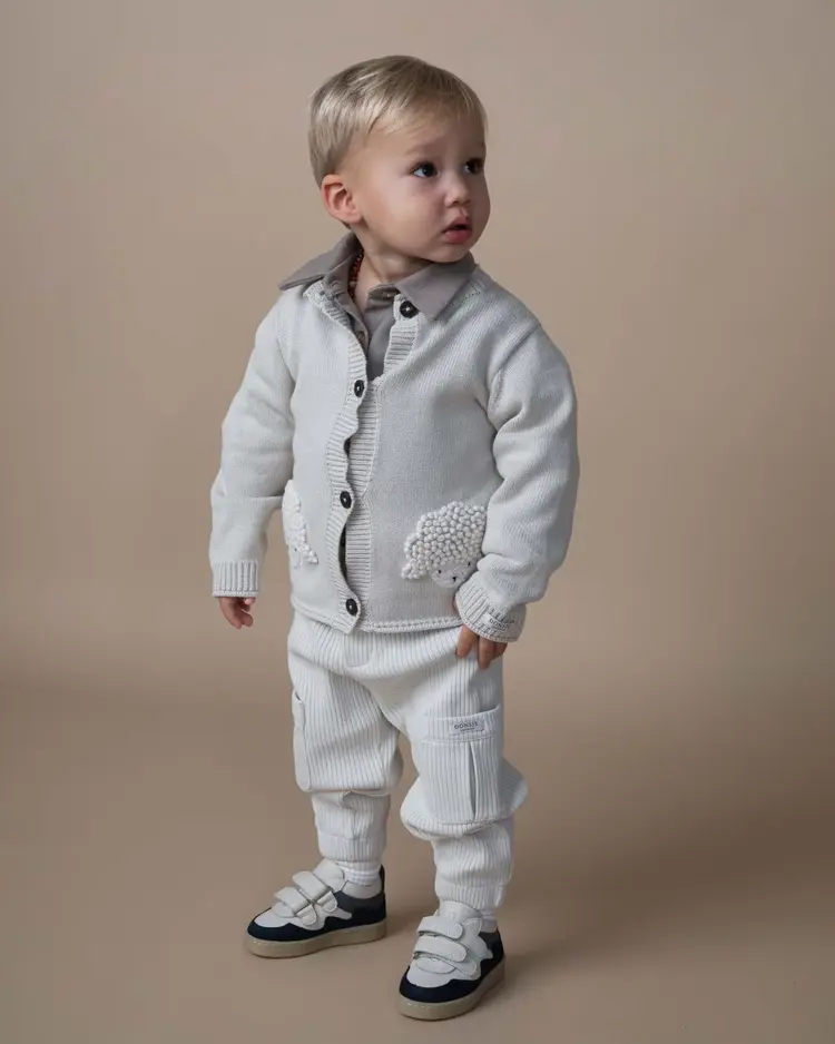 Donsje Dieck Cardigan | Lammies | White Sand