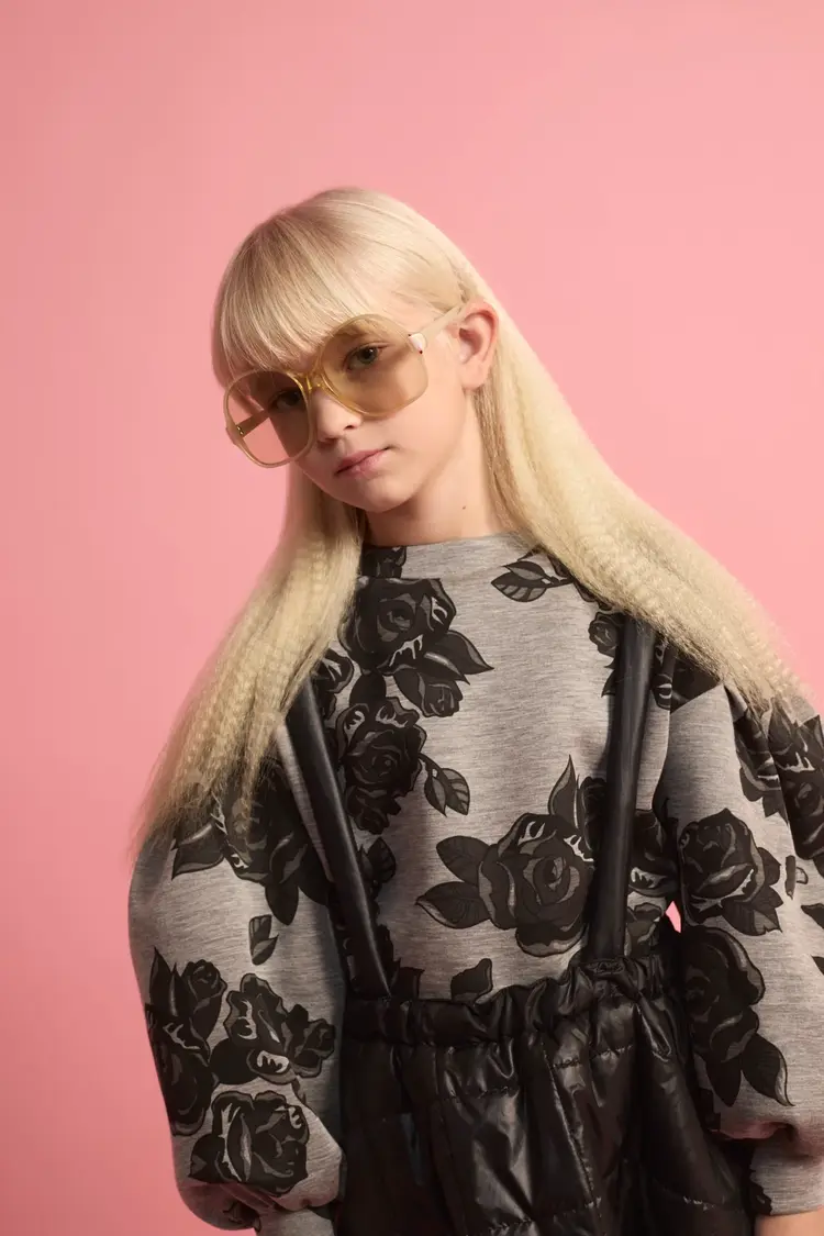 Little Creative Factory Black Flower Neoprene Sweatshirt