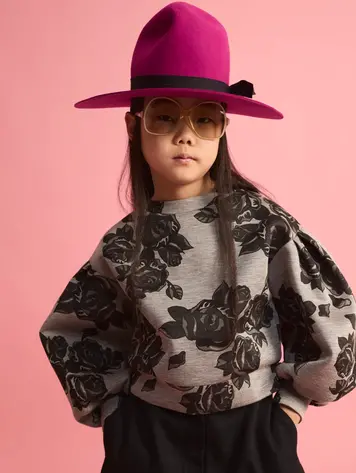 Little Creative Factory Black Flower Neoprene Sweatshirt