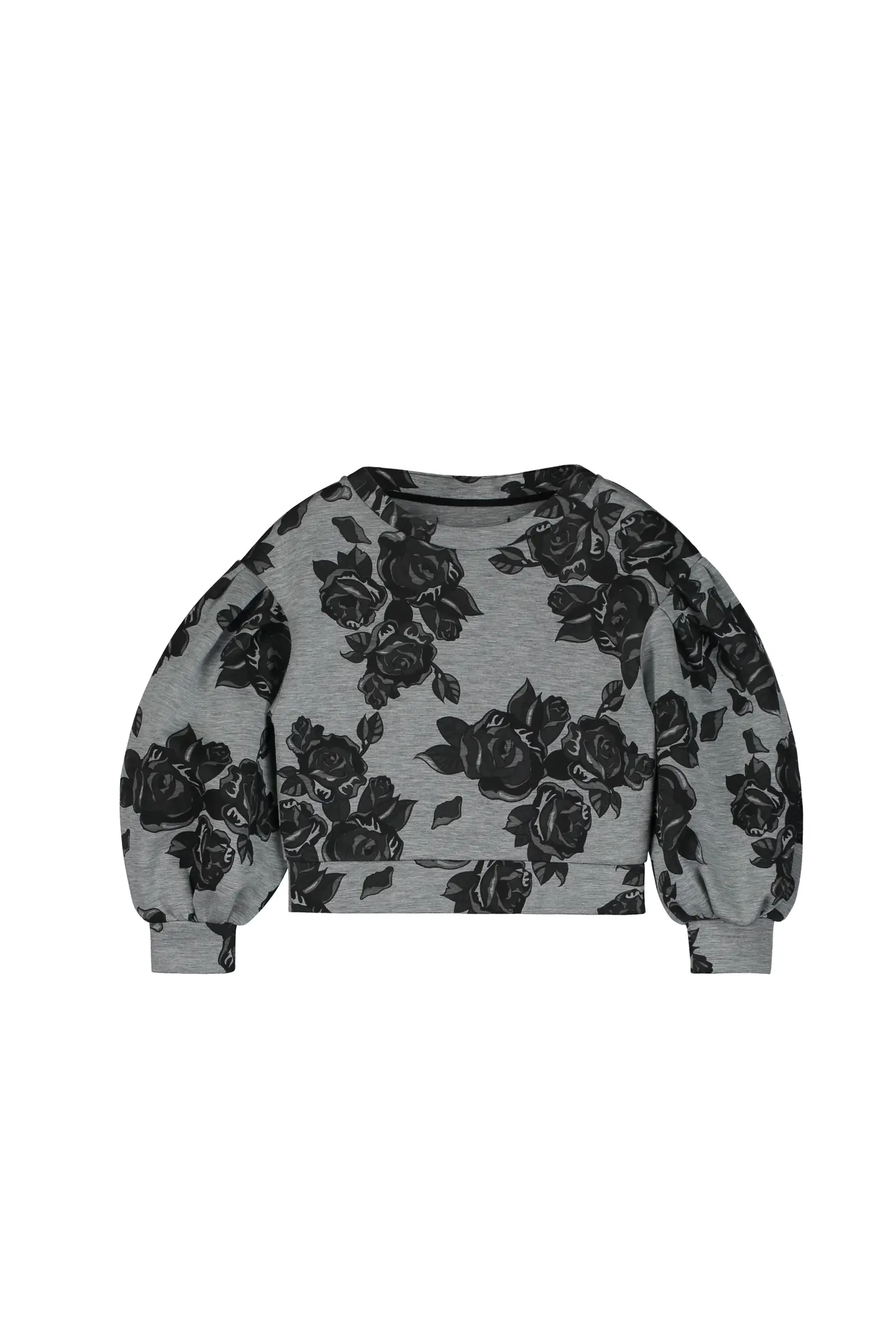 Little Creative Factory Black Flower Neoprene Sweatshirt - Yellow