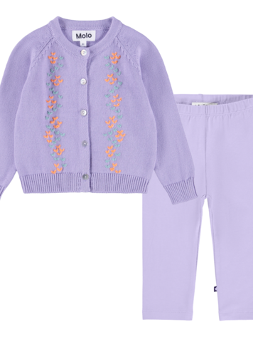Molo Nette Warm & Gilli Cardigan Set - Faded Purple