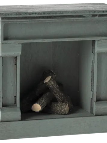 Maileg Fireplace, Mouse - Blue