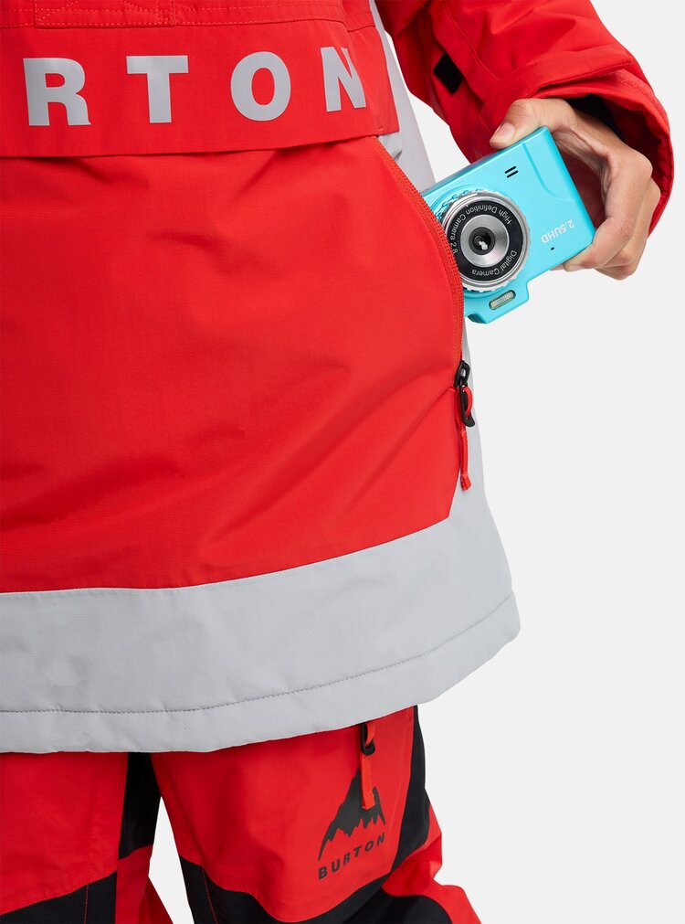 Burton Kids' Burton Frostner 2L Anorak Jacket- Flame Scarlet / Silver Sconce
