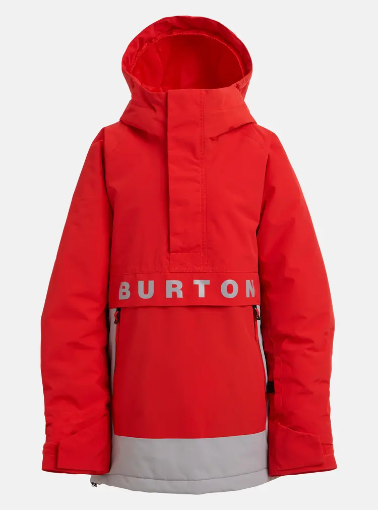 Burton Kids' Burton Frostner 2L Anorak Jacket- Flame Scarlet / Silver Sconce