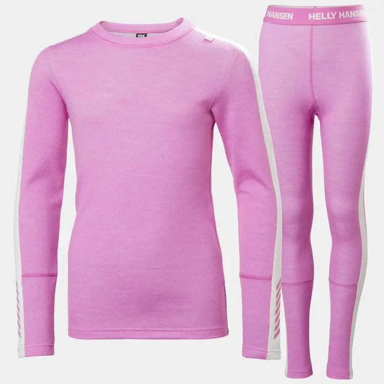 Helly Hansen Juniors' LIFA® Merino Midweight Base Layer Set- Meta Pink