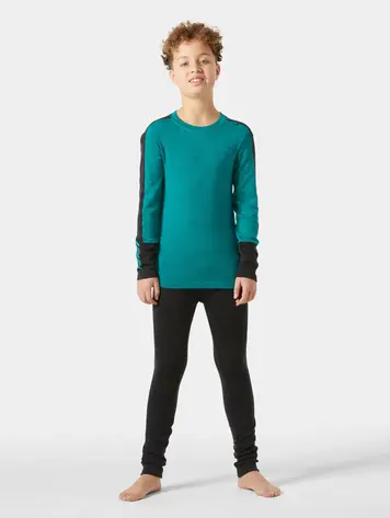 Helly Hansen Juniors' LIFA® Merino Midweight Base Layer Set- Signal Green