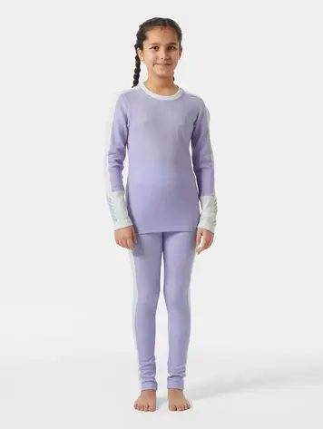 Helly Hansen Juniors' LIFA® Merino Midweight Base Layer Set- Bright Lavender