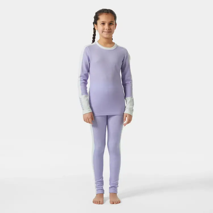 Helly Hansen Juniors' LIFA® Merino Midweight Base Layer Set- Bright Lavender