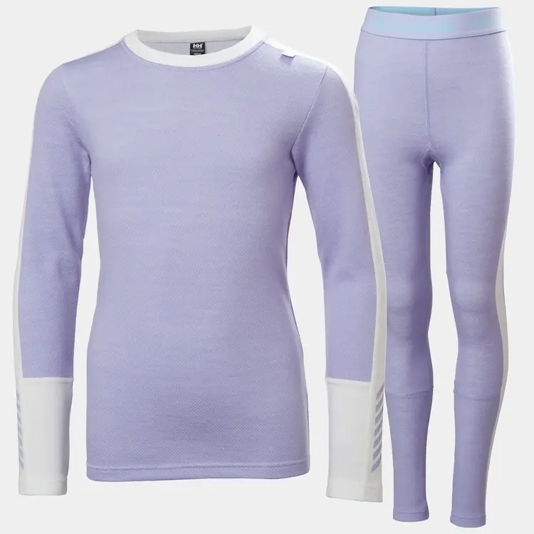 Helly Hansen Juniors' LIFA® Merino Midweight Base Layer Set- Bright Lavender