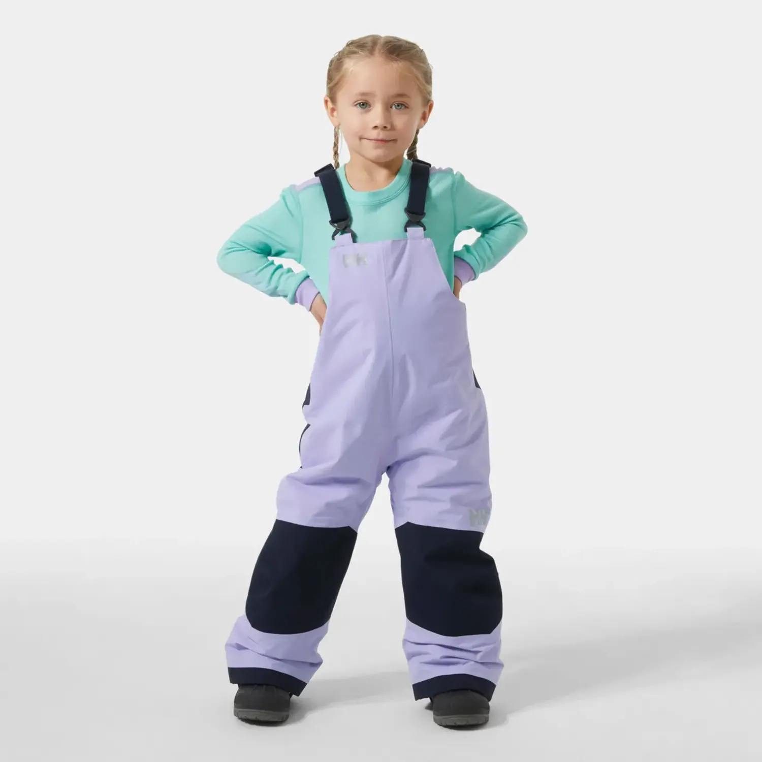 Kids' Rider 2.0 Insulated Ski Bib- Bright Lavender - Yellow Turtle