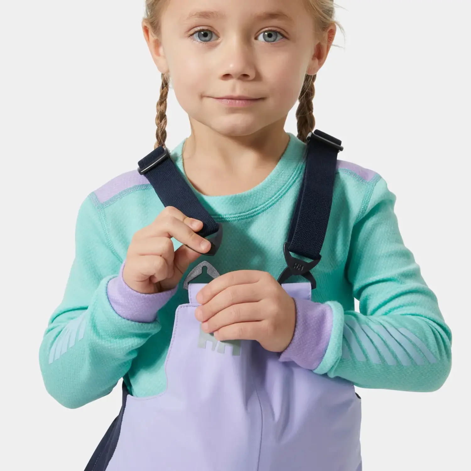 Kids' Rider 2.0 Insulated Ski Bib- Bright Lavender - Yellow Turtle