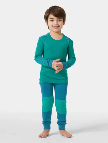 Helly Hansen Kids' LIFA® Merino Wool Base Layer Set- Signal Green