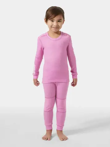 Helly Hansen Kids' LIFA® Merino Wool Base Layer Set- Meta Pink