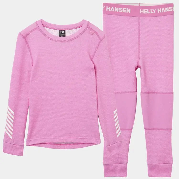 Helly Hansen Kids' LIFA® Merino Wool Base Layer Set- Meta Pink