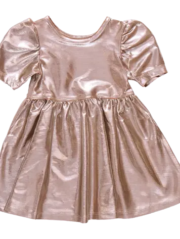 Pink Chicken Girls Lame Laurie Dress- Champagne