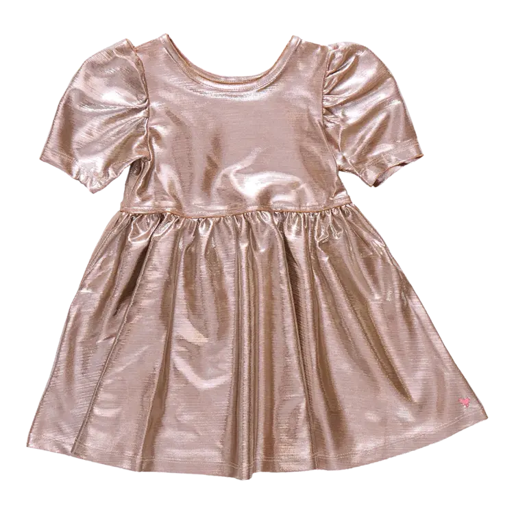 Pink Chicken Girls Lame Laurie Dress- Champagne