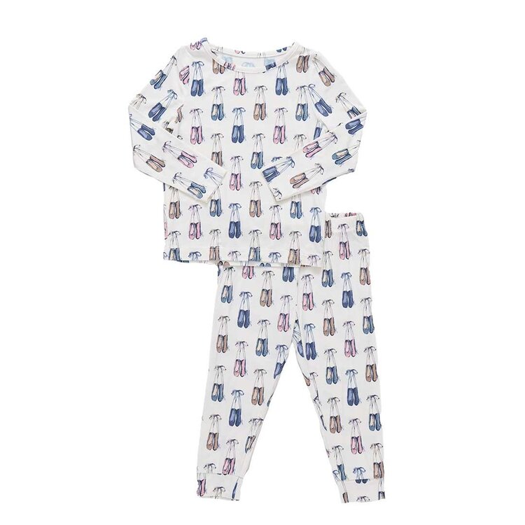 Pink Chicken Kids Bamboo PJ Set- Ballet Slippers