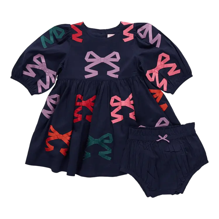 Pink Chicken Girls Brooke Dress- Multi Bow