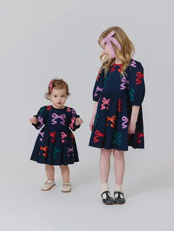Pink Chicken Girls Brooke Dress- Multi Bow