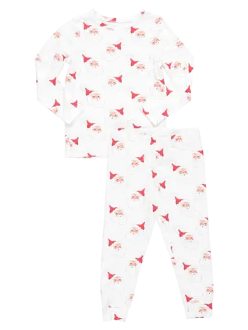 Pink Chicken Kids Bamboo PJ Set- Small Santas