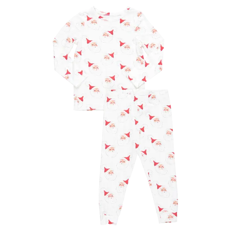 Pink Chicken Kids Bamboo PJ Set- Small Santas