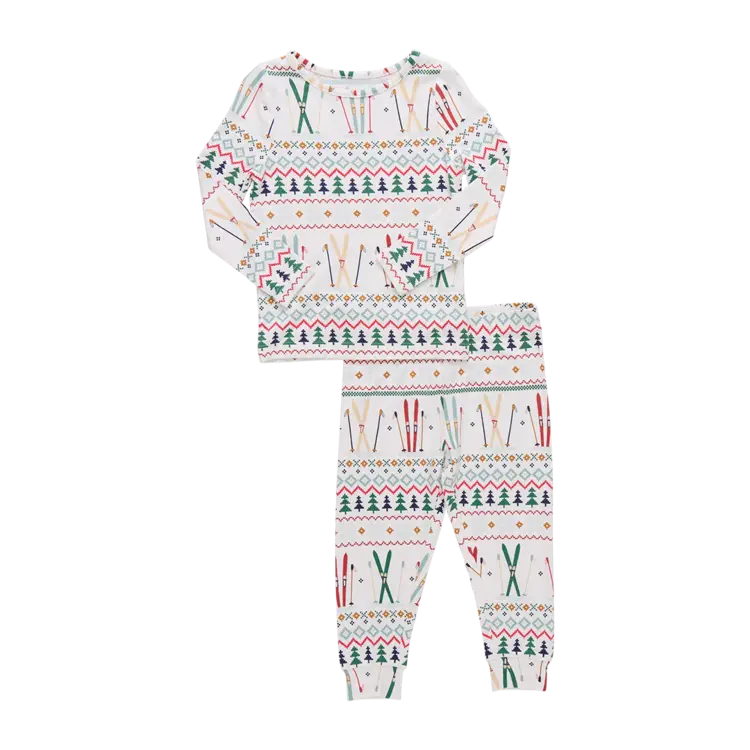 Pink Chicken Kids Bamboo PJ Set- Ski Fair Isle