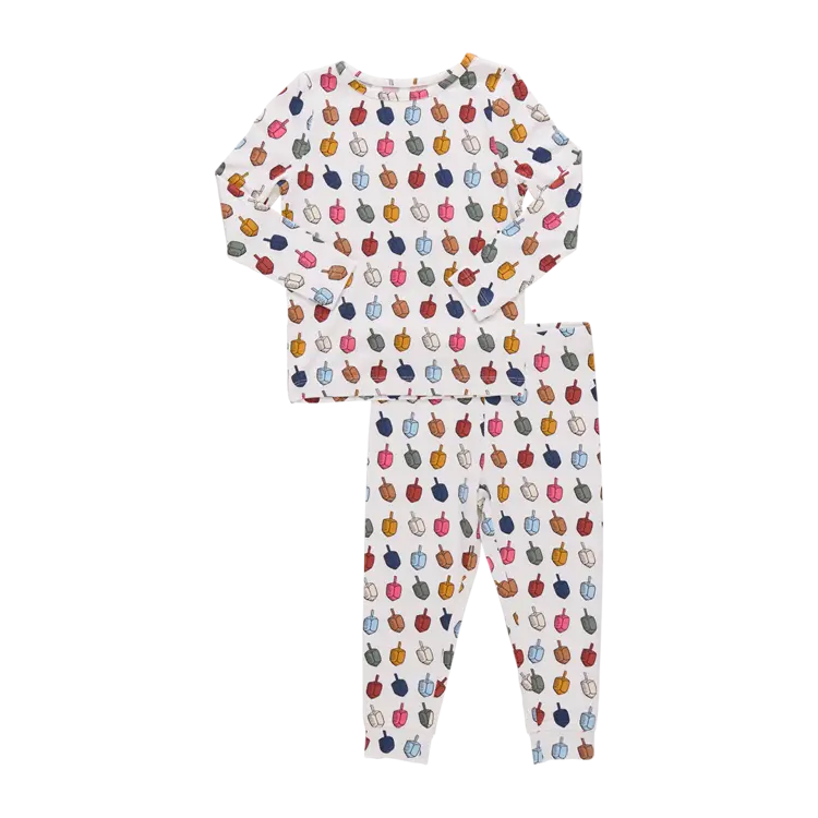 Pink Chicken Kids Bamboo PJ Set- Dreidels
