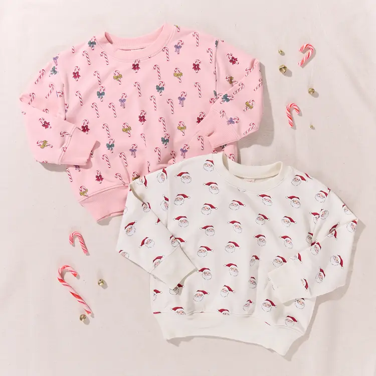 Coop (Pink Chicken) Play Sweatshirt - Mini Candy Cane