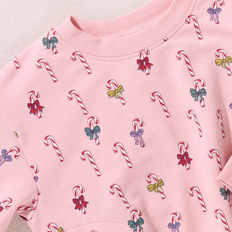 Coop (Pink Chicken) Play Sweatshirt - Mini Candy Cane