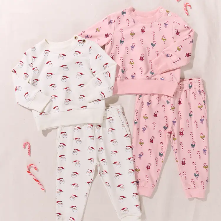 Coop (Pink Chicken) Baby Jax Jogger Set - Mini Candy Cane