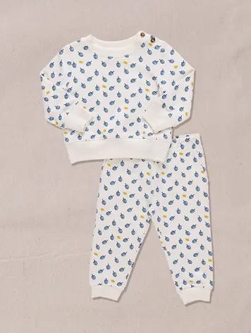 Coop (Pink Chicken) Baby Jax Jogger Set - Tossed Dreidels