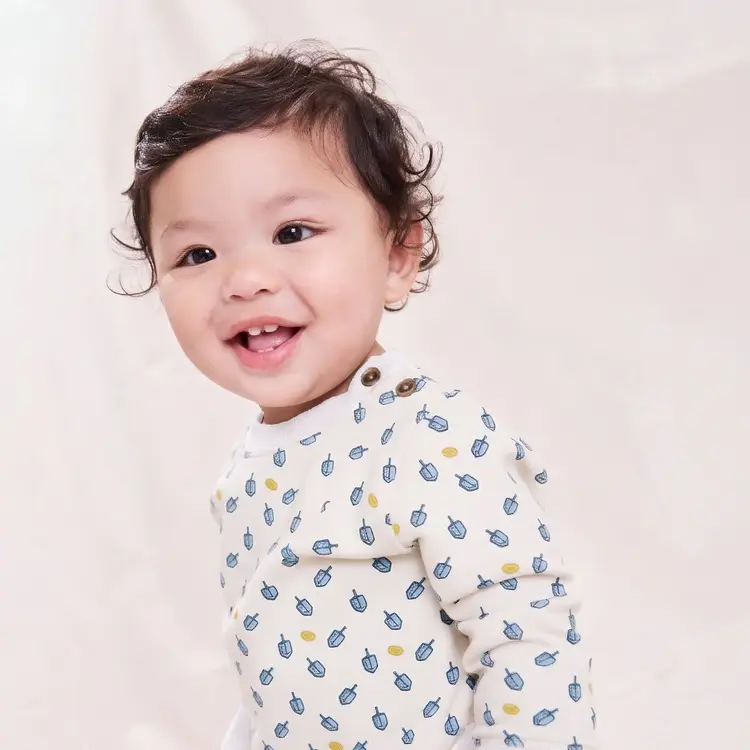 Coop (Pink Chicken) Baby Jax Jogger Set - Tossed Dreidels