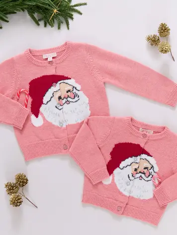 Pink Chicken Girls Maude Sweater - Pink Santa