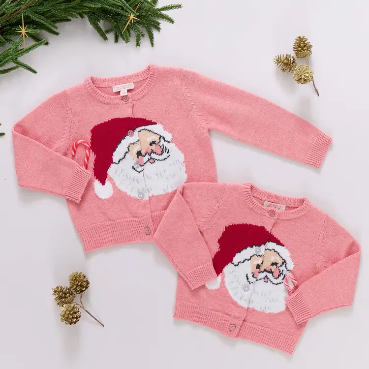 Pink Chicken Girls Maude Sweater - Pink Santa