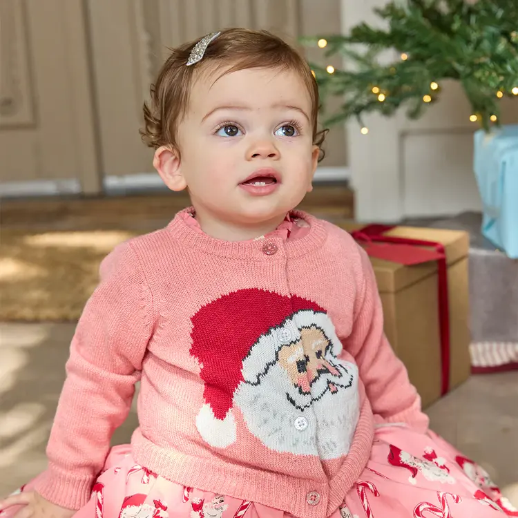 Pink Chicken Girls Maude Sweater - Pink Santa