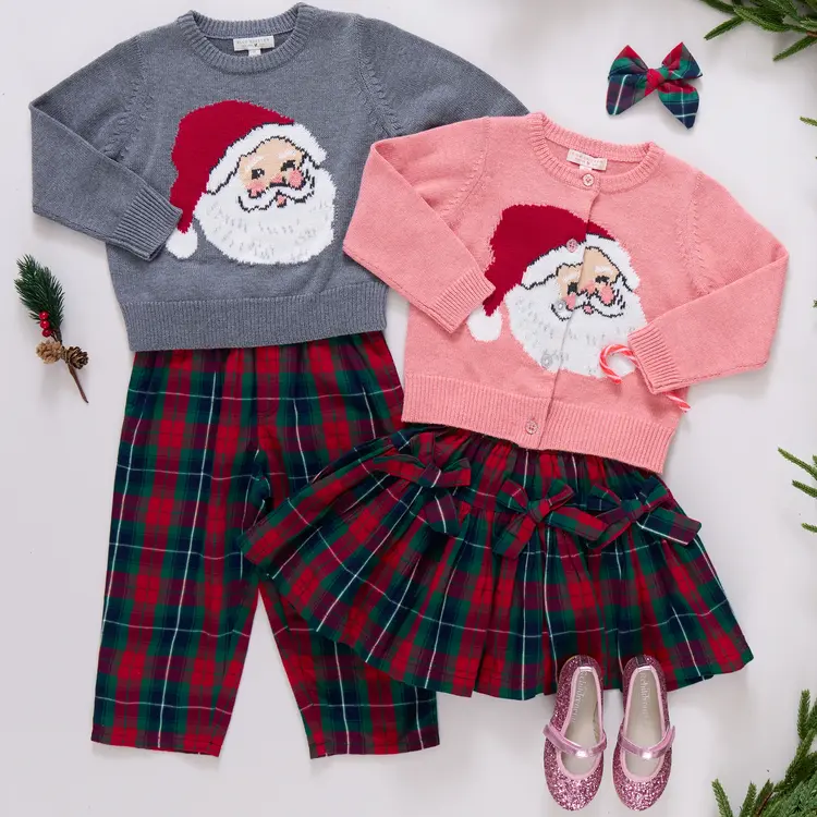 Pink Chicken Girls Maude Sweater - Pink Santa