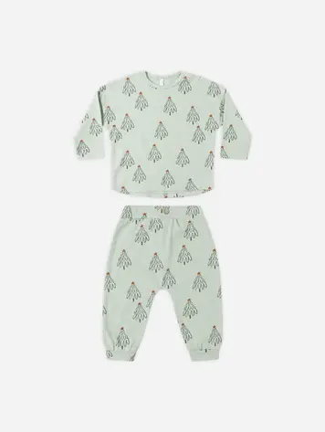 Rylee + Cru Long Sleeve Tee + Pant Set || Trees