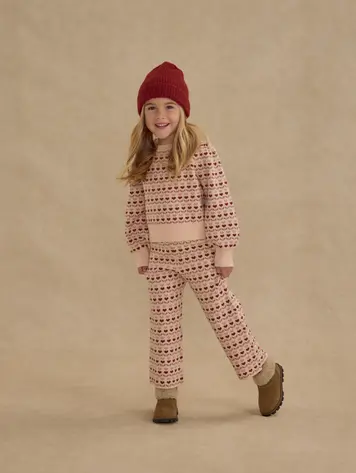 Rylee + Cru Jacquard Knit Set || Ruby Hearts
