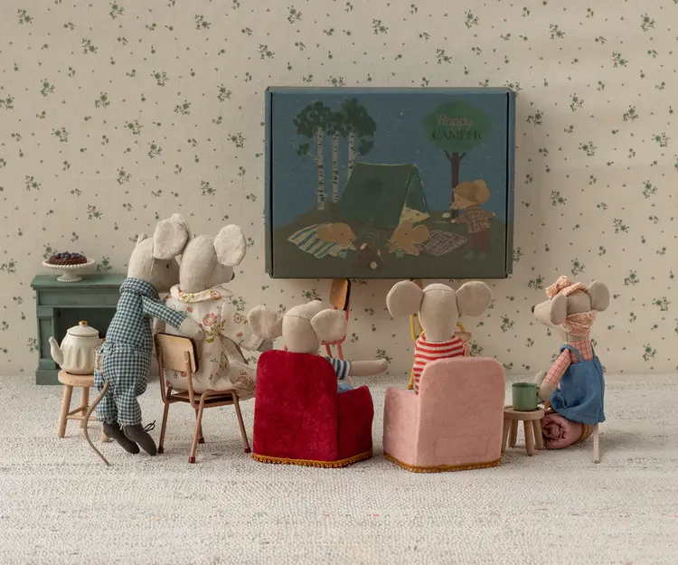 Maileg Folding chair, Mouse - Rose