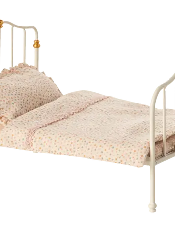 Maileg Vintage Bed, Mouse - Off-White