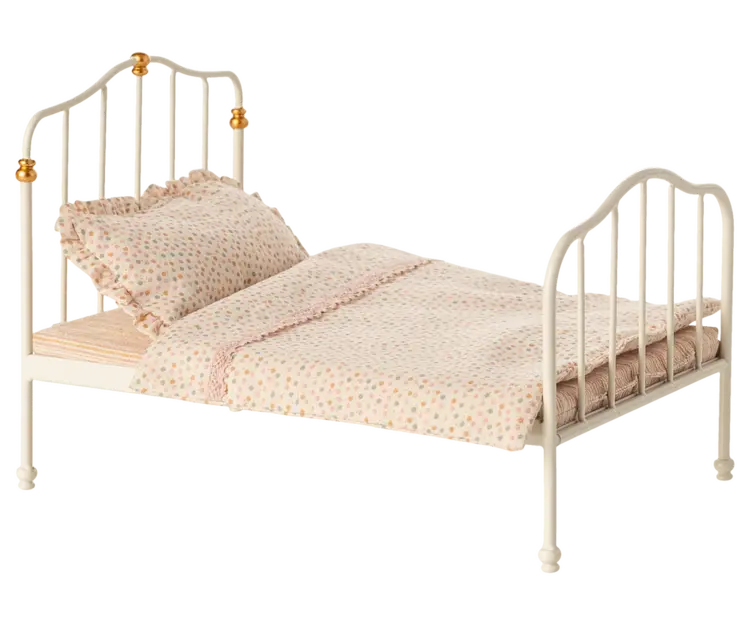 Maileg Vintage Bed, Mouse - Off-White