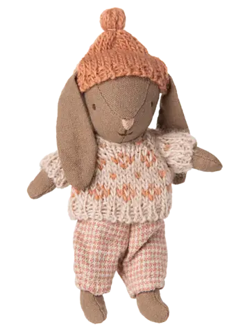 Maileg Winter bunny, Micro - Brown - Rose